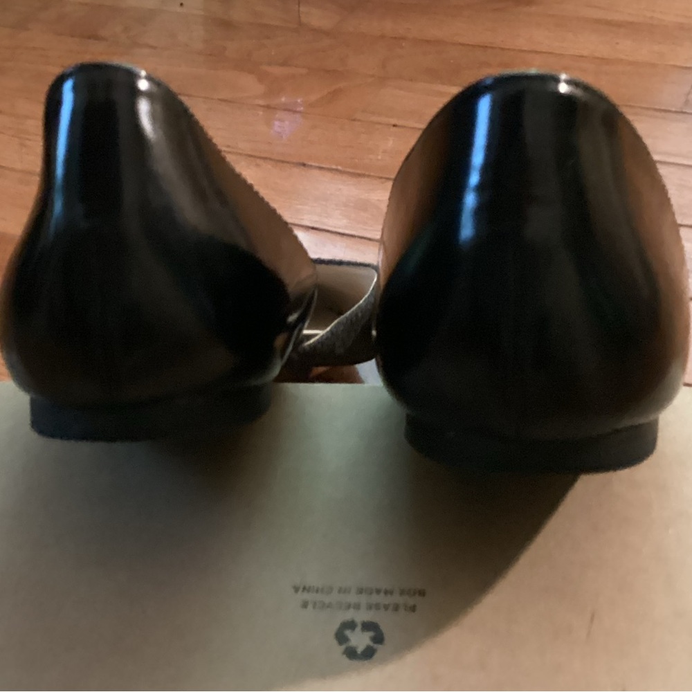 NINE WEST CHARCOAL FLANNEL & BLACK PATENT - STARSHIP FLAT/EXCELLENT CONDITION - Picture 4 of 8